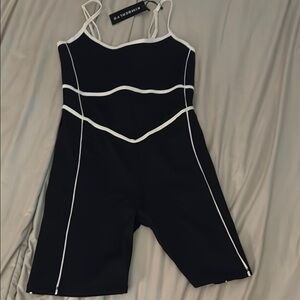 Black and White Strappy Jumpsuit